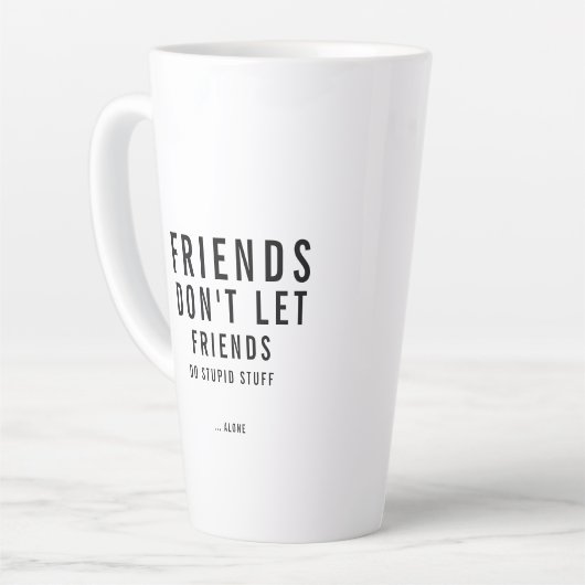 Aangepaste tekst Grappige vriendschap Latte Mok (Linkerhoek)