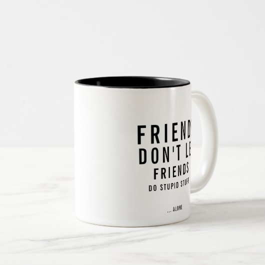 Aangepaste tekst Grappige vriendschap Tweekleurige Koffiemok (Voorkant rechts)