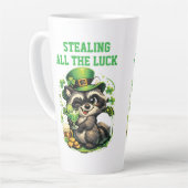 Aangepaste tekst Grappige wasbeer St. Patrick's Da Latte Mok (Linkerhoek)