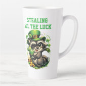 Aangepaste tekst Grappige wasbeer St. Patrick's Da Latte Mok (Rechts)