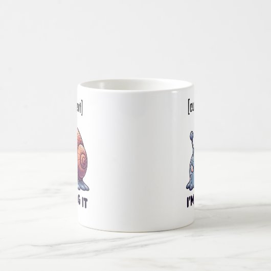 Aangepaste tekst Grappige zweterige slak Mok Motiv (Center)