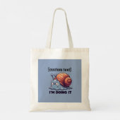 Aangepaste tekst Grappige zweterige slak motivatie Tote Bag (Achterkant)
