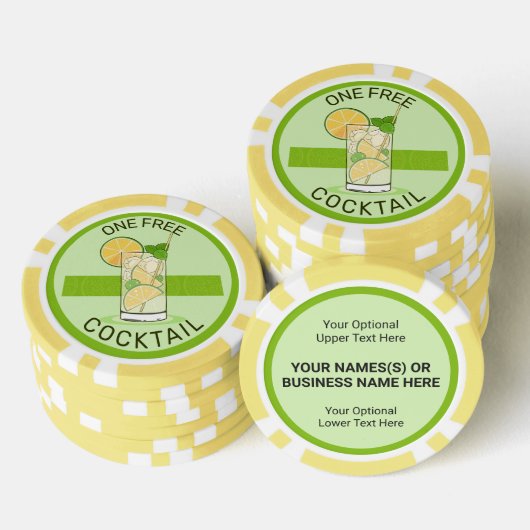 Aangepaste tekst Gratis Cocktail Poker Chips (Opstapeling)
