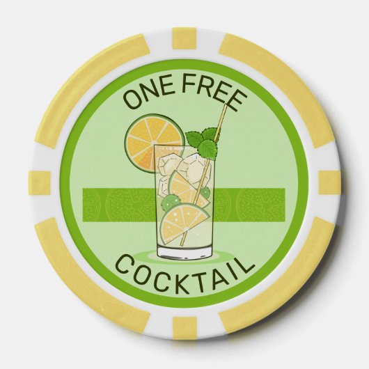 Aangepaste tekst Gratis Cocktail Poker Chips (Voorkant)