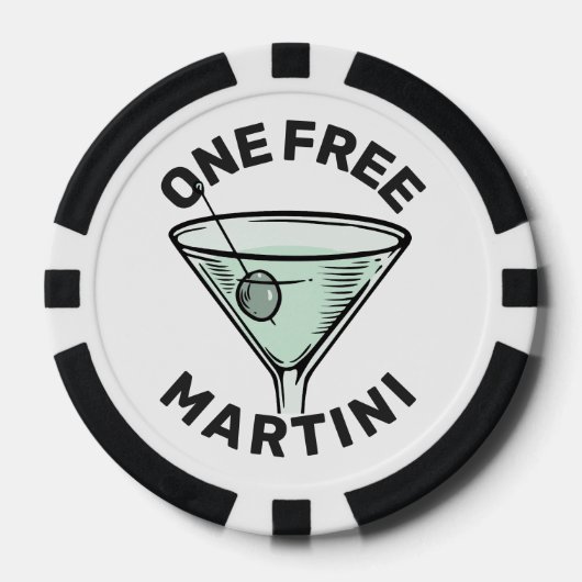 Aangepaste tekst Gratis Martini Poker Chips (Voorkant)