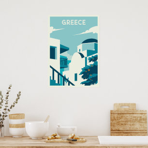Aangepaste tekst Griekenland Poster