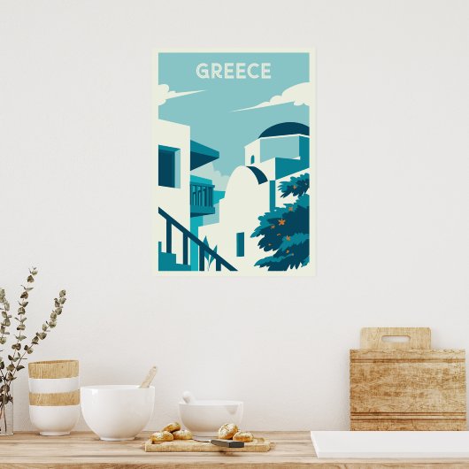 Aangepaste tekst Griekenland Poster (Keuken)