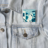 Aangepaste tekst Griekenland Vierkante Button 5,1 Cm (In situ)