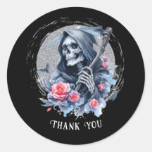 Aangepaste tekst  Grim Reaper Floral Glitter