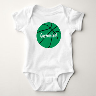 Aangepaste tekst Groen Basketball Romper