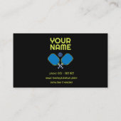 Aangepaste tekst groen & blauw Pickleball Visitekaartje (Achterkant)