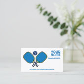 Aangepaste tekst groen & blauw Pickleball Visitekaartje (Staand voorkant)