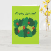 Aangepaste tekst Groene bladeren en lieveheersbees Kaart (Gele Bloem)