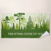 Aangepaste tekst Groene bosbadhanddoek Strandlaken (Voorkant)