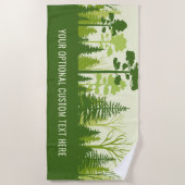 Aangepaste tekst Groene bosbadhanddoek Strandlaken (Voorkant)