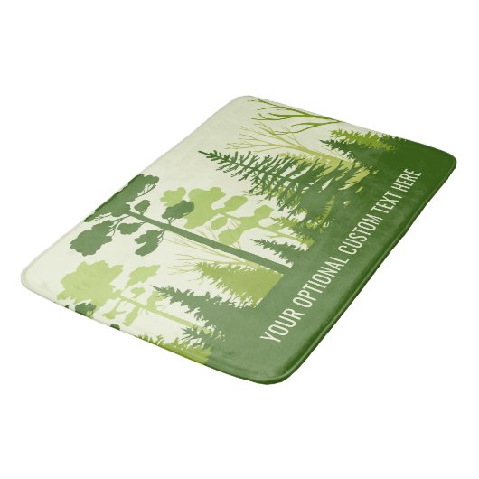 Aangepaste tekst Groene bosbadmatten Badmat (Gekanteld)