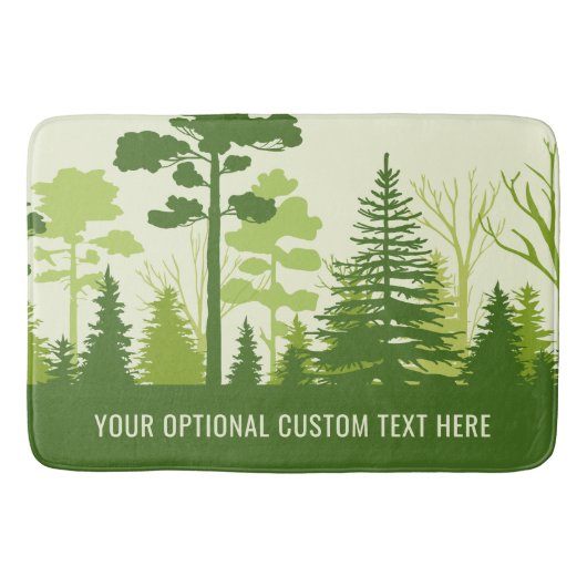 Aangepaste tekst Groene bosbadmatten Badmat (Voorkant)