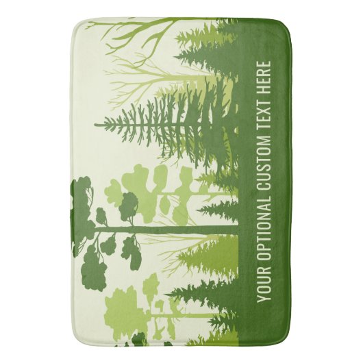 Aangepaste tekst Groene bosbadmatten Badmat (Voorkant Verticaal)