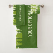 Aangepaste tekst Groene boshanddoekset Bad Handdoek (Insitu)