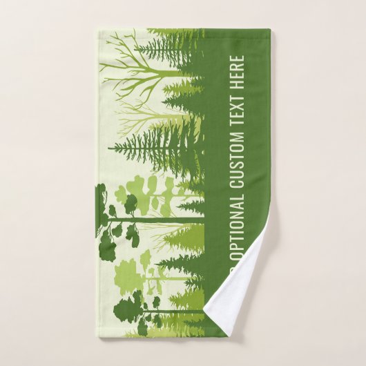 Aangepaste tekst Groene boshanddoekset Bad Handdoek (Handdoek)