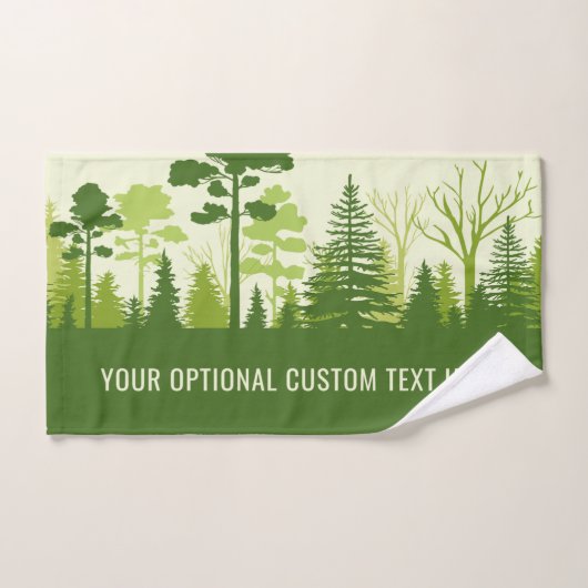 Aangepaste tekst Groene boshanddoekset Bad Handdoek (Handdoek)