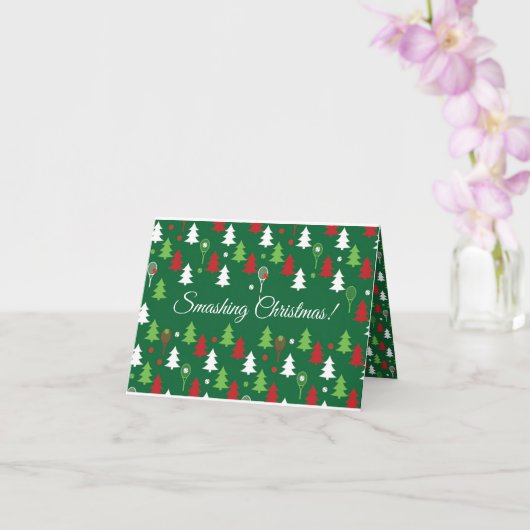 Aangepaste tekst Groene 💚 🤍, rood, witte tennis Kaart (Orchidee)