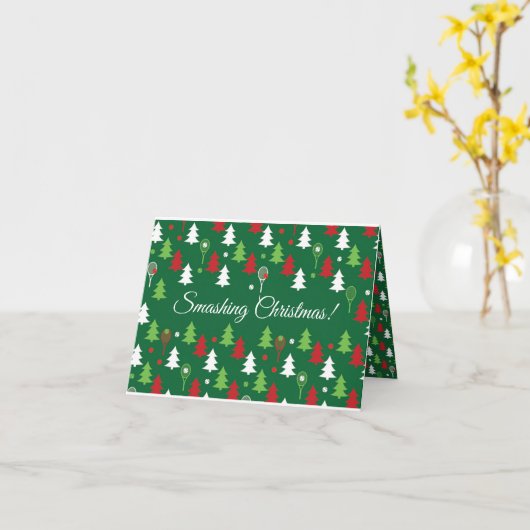 Aangepaste tekst Groene 💚 🤍, rood, witte tennis Kaart (Gele Bloem)