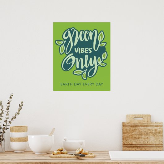 Aangepaste tekst groene vensters poster (Keuken)