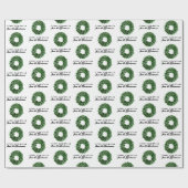 Aangepaste tekst groene Waterverf Wreater Kerstmis Cadeaupapier (Vlak)