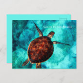 Aangepaste tekst Grote Zeeen schildpad Tropische b Briefkaart (Voorkant / Achterkant)