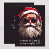 Aangepaste tekst Grumpy Kerstman Feestdagenkaart (Voorkant / Achterkant)