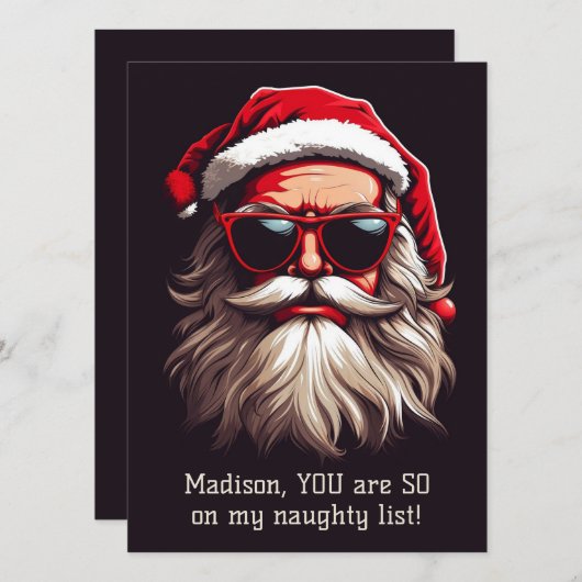 Aangepaste tekst Grumpy Kerstman Feestdagenkaart (Voorkant / Achterkant)