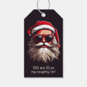 Aangepaste tekst Grumpy Santa Cadeaulabel (Voorkant)