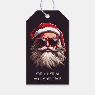 Aangepaste tekst Grumpy Santa Cadeaulabel
