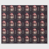 Aangepaste tekst Grumpy Santa Cadeaupapier (Vlak)