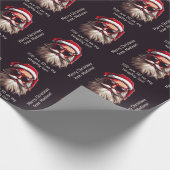 Aangepaste tekst Grumpy Santa Cadeaupapier (Hoek)