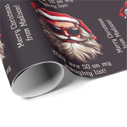 Aangepaste tekst Grumpy Santa Cadeaupapier (Rol Hoek)