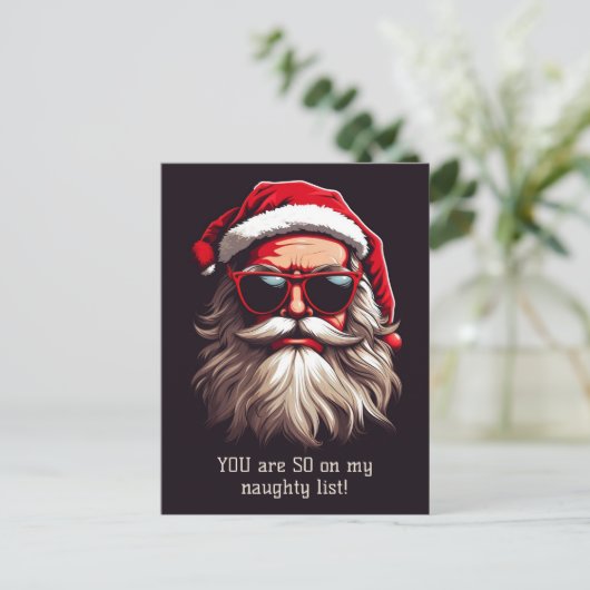 Aangepaste tekst Grumpy Santa Feestdagenkaart (Staand voorkant)