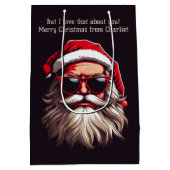 Aangepaste tekst Grumpy Santa Medium Cadeauzakje (Achterkant)