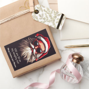 Aangepaste tekst Grumpy Santa Rechthoekige Sticker
