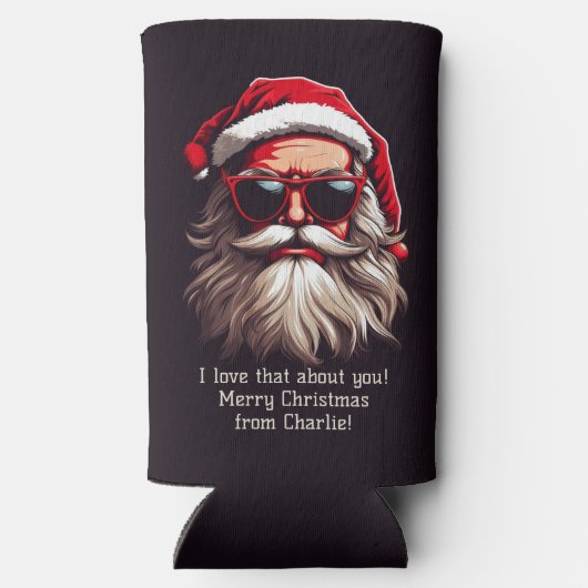 Aangepaste tekst Grumpy Santa Seltzer Blikjeskoeler (Achterkant)