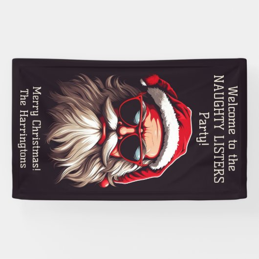 Aangepaste tekst Grumpy Santa Spandoek (Horizontaal)