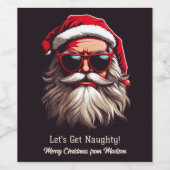 Aangepaste tekst Grumpy Santa Wijn Etiket (Enkel label)