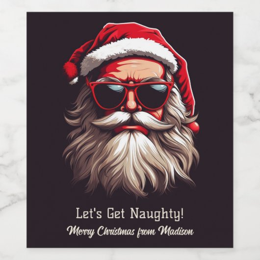 Aangepaste tekst Grumpy Santa Wijn Etiket (Enkel label)