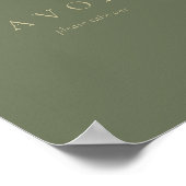 Aangepaste tekst gunst Simple Goud Salie Groen Poster (Hoek)