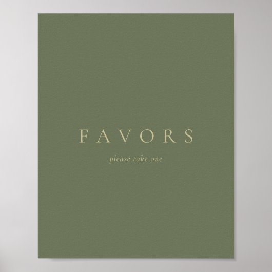 Aangepaste tekst gunst Simple Goud Salie Groen Poster (Voorkant)