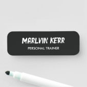 Aangepaste tekst gym business grijs naamplaatje (In situ)