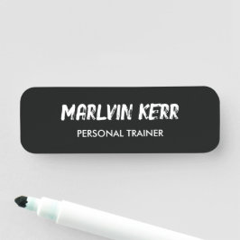 Aangepaste tekst gym business grijs naamplaatje