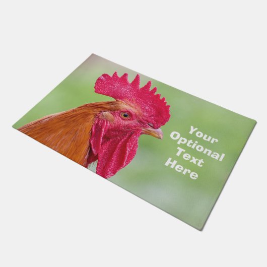 Aangepaste tekst haan deurmat (Schuin)