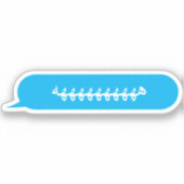 Aangepaste tekst Haha Grappig Arabisch Blauw Tekst Sticker (Voorkant)
